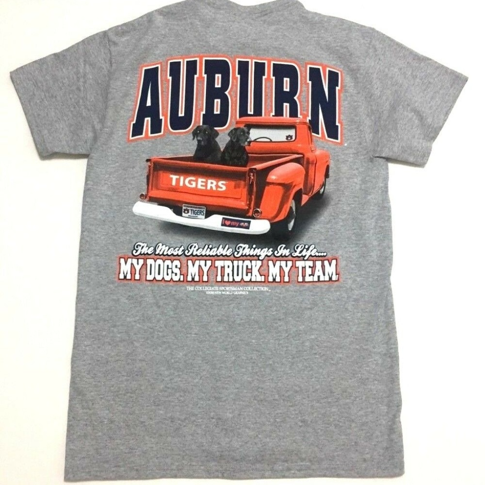 Auburn Tigers T-Shirt Grey My Dog Truck Team Tee